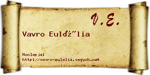 Vavro Eulália névjegykártya